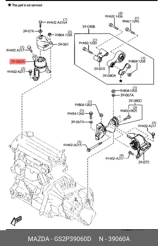 Подушка крепления двигателя MAZDA GS2P-39-060D