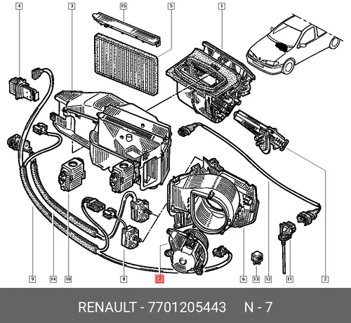 ВЕНТИЛЯТОР САЛОНА 7701205443 RENAULT