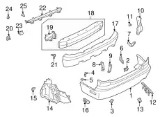 Бампер задний T0Y2-50-221-BB MAZDA