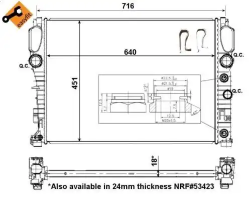 Радиатор кондиционера (конденсатор) NRF 56076