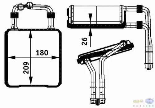 Радиатор печки HELLA 8FH 351 311-191