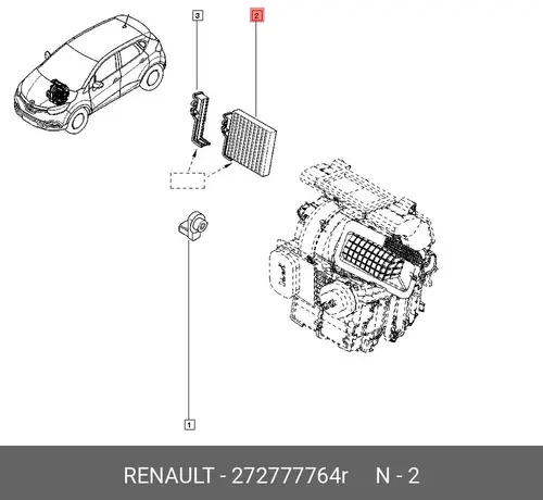 Салонный фильтр RENAULT 272777764R