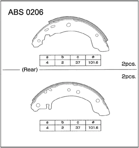 Тормозные колодки барабанные ALLIED NIPPON ABS0206