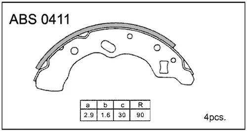 Тормозные колодки барабанные ALLIED NIPPON ABS0411