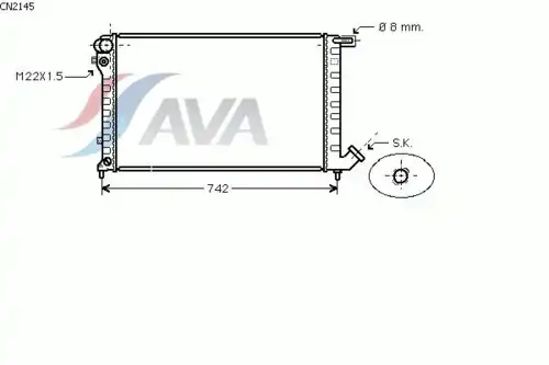 Радиатор системы охлаждения двигателя AVA CN2145