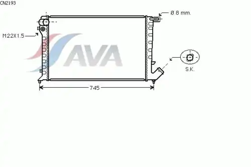 Радиатор системы охлаждения двигателя AVA CN2193