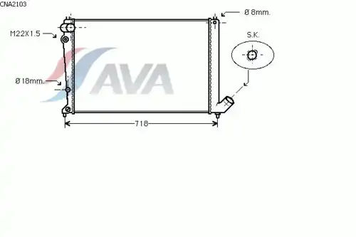 Радиатор системы охлаждения двигателя AVA CNA2103