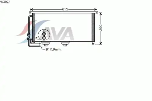 Радиатор кондиционера (конденсатор) AVA MC5007D