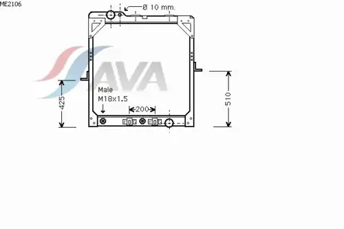 Радиатор кондиционера (конденсатор) AVA ME2106