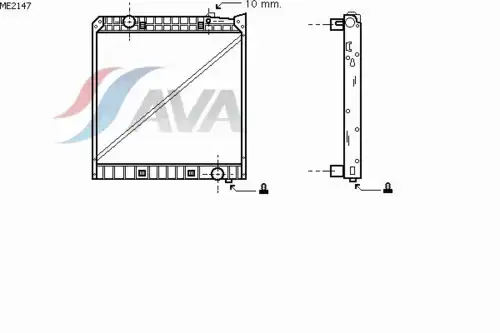 Радиатор кондиционера (конденсатор) AVA ME2147