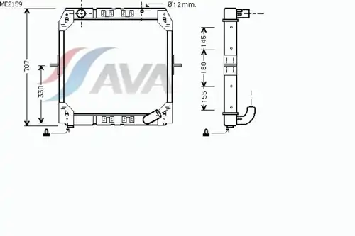 Радиатор кондиционера (конденсатор) AVA ME2159