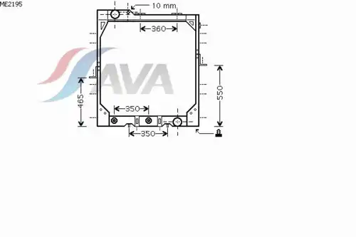 Радиатор кондиционера (конденсатор) AVA ME2195