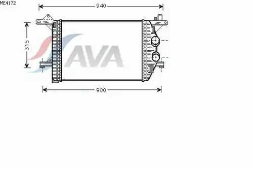 Радиатор системы охлаждения двигателя AVA ME4172