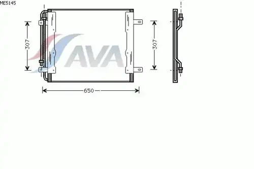 Радиатор кондиционера (конденсатор) AVA ME5145