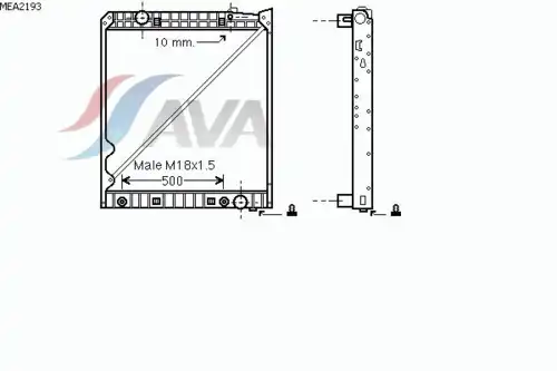 Радиатор кондиционера (конденсатор) AVA MEA2193