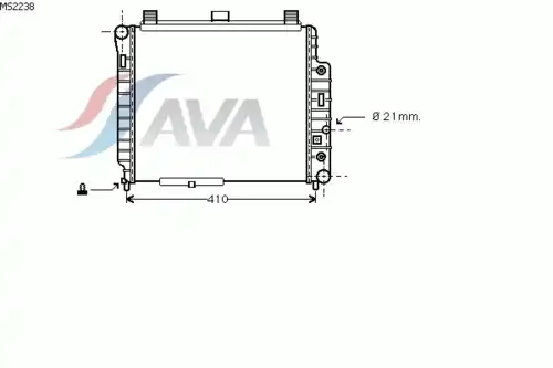 Радиатор системы охлаждения двигателя AVA MS2238