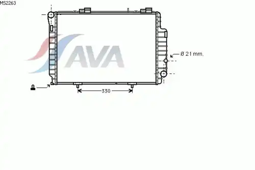 Радиатор системы охлаждения двигателя AVA MS2263