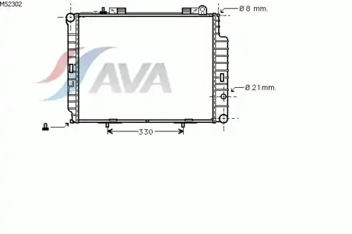 Радиатор системы охлаждения двигателя AVA MS2302
