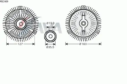 муфта вентилятора!\ MB W201/W124/W202 2.6-3.6 85-00 MSC409 AVA
