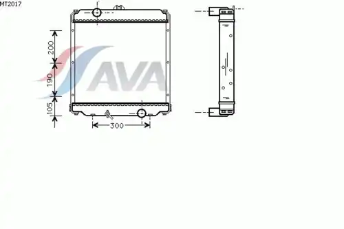 Радиатор системы охлаждения двигателя AVA MT2017