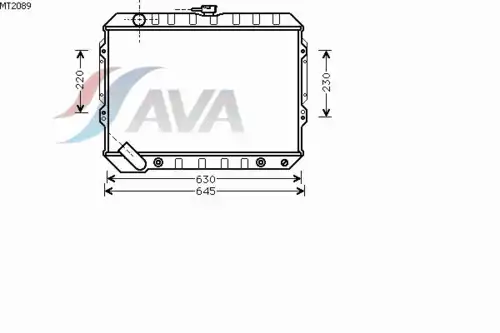 Радиатор системы охлаждения двигателя AVA MT2089