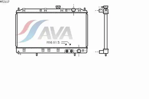 Радиатор системы охлаждения двигателя AVA MT2117