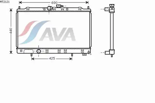 Радиатор системы охлаждения двигателя AVA MT2121