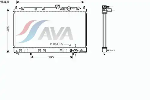 Радиатор системы охлаждения двигателя AVA MT2136