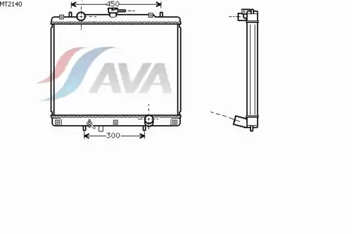 Радиатор системы охлаждения двигателя AVA MT2140