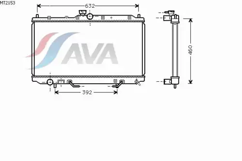 Радиатор системы охлаждения двигателя AVA MT2153