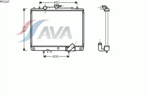 Радиатор системы охлаждения двигателя AVA MT2167