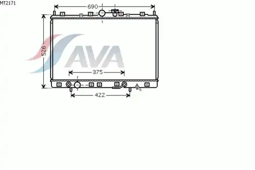 Радиатор системы охлаждения двигателя AVA MT2171