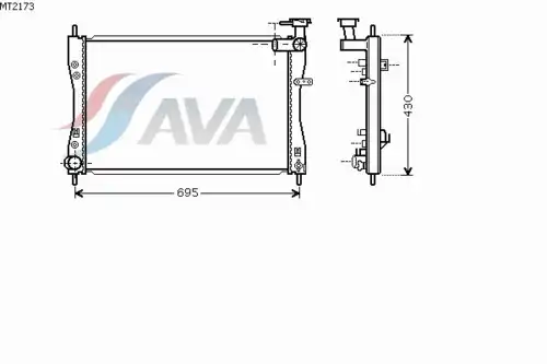 Радиатор системы охлаждения двигателя AVA MT2173