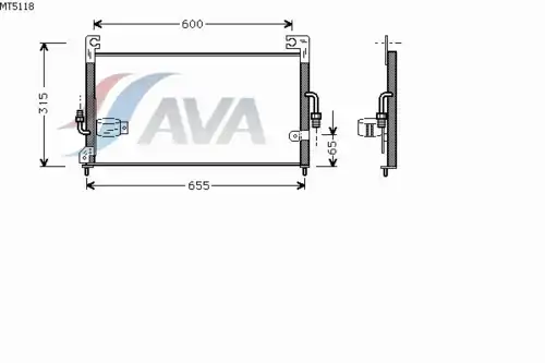Радиатор кондиционера (конденсатор) AVA MT5118