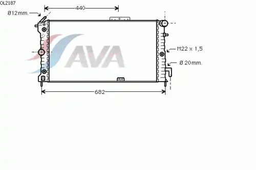 Радиатор кондиционера (конденсатор) AVA OL2187