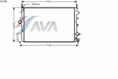 Радиатор системы охлаждения двигателя AVA OL2396