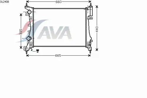 Радиатор системы охлаждения двигателя AVA OL2408