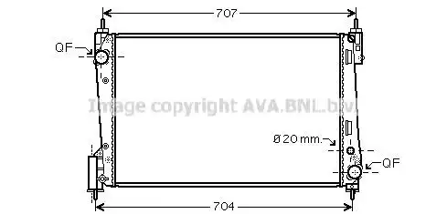Радиатор системы охлаждения двигателя AVA OL2423