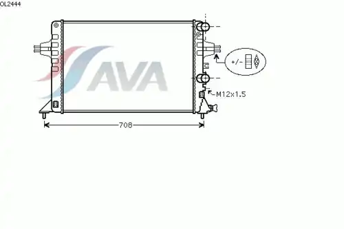 Радиатор системы охлаждения двигателя AVA OL2444