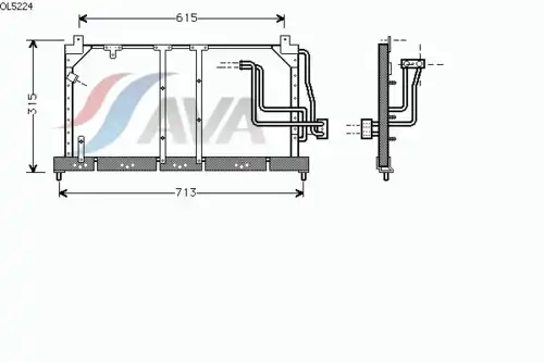 Радиатор кондиционера (конденсатор) AVA OL5224