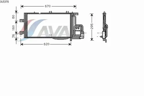 Радиатор кондиционера (конденсатор) AVA OL5370