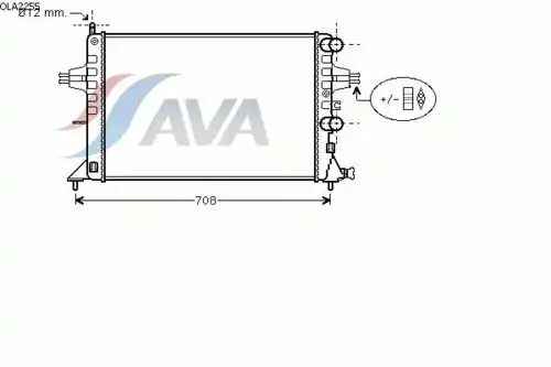 Радиатор системы охлаждения двигателя AVA OLA2255