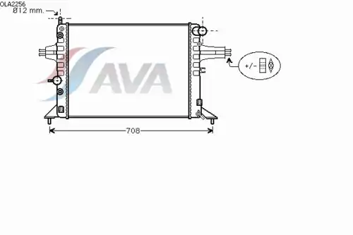 Радиатор системы охлаждения двигателя AVA OLA2256