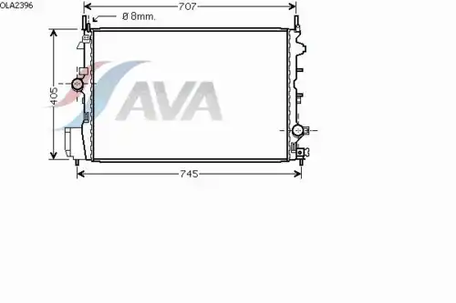 Радиатор системы охлаждения двигателя AVA OLA2396
