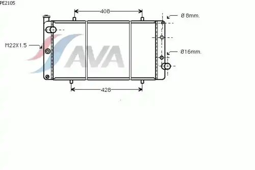Радиатор кондиционера (конденсатор) AVA PE2105