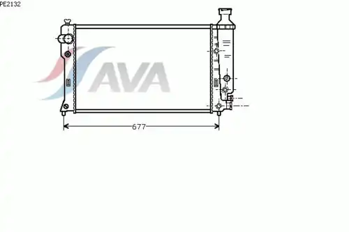Радиатор системы охлаждения двигателя AVA PE2132