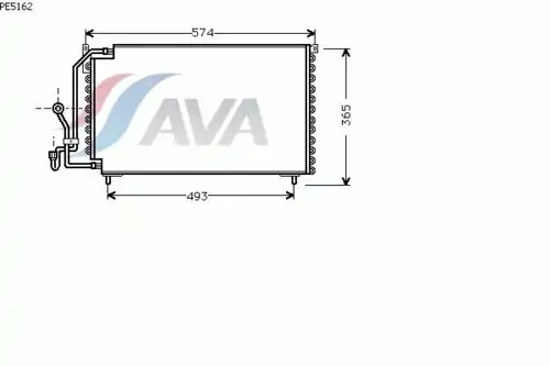 Радиатор кондиционера (конденсатор) AVA PE5162