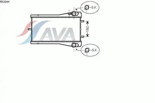 Радиатор системы охлаждения двигателя AVA PR2044