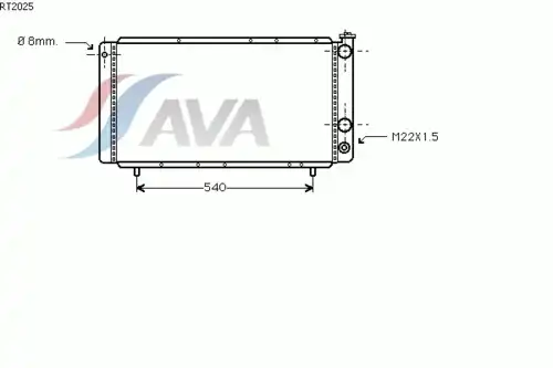 Радиатор системы охлаждения двигателя AVA RT2025