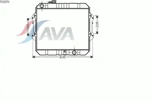 Радиатор системы охлаждения двигателя AVA TO2371